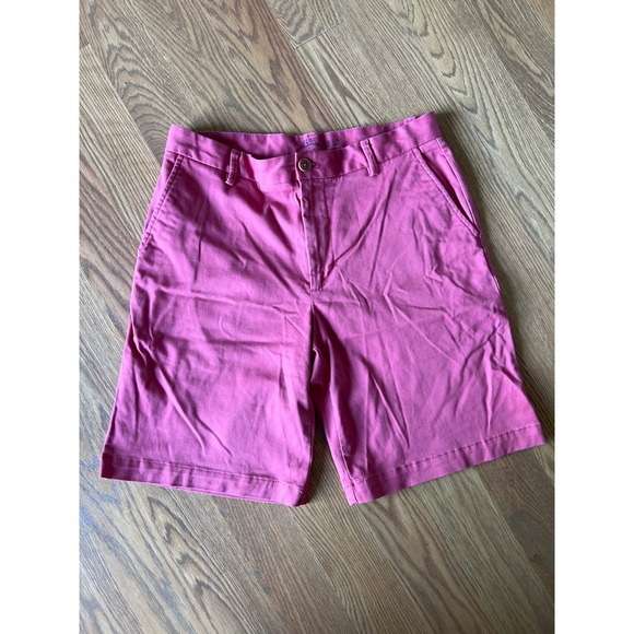 Izod Other - Izod Saltwater Stretch Chino Shorts Mens 30 Pink Flat Front 9.5 Inseam Casual